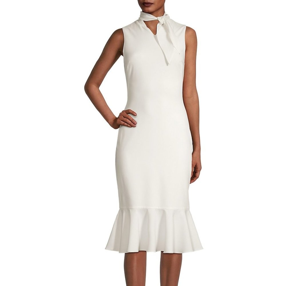 Black Halo Kent Tie-Neck Sheath Dress 4